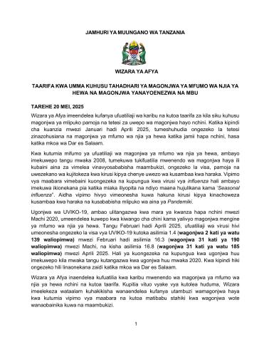 Press release from MoH